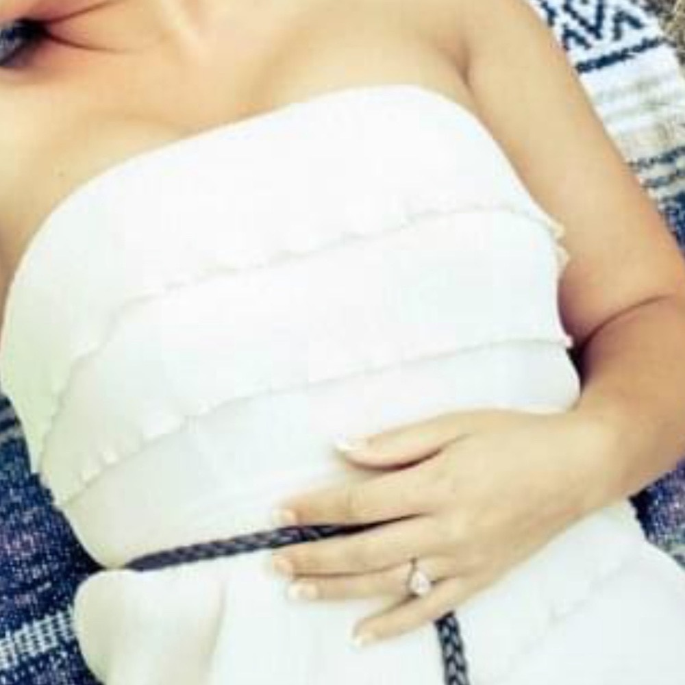 Ivory Ruffled dress // Urban Outfitters Sz S